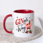 Christmas Gin Cocktail Mug "Gingle All The Way" Gingle All The Way 325ml Ceramic Coffee Mug – Festive Gin Cocktail with Candy Cane, Pine & Berries Graphic | Holiday Gift | Fast Dispatch by UK Seller (M3397)