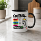 Football Mug "FOOTBALL BECAUSE MONDAY SUCKS... WEEKEND" Crown Football 325ml Ceramic Coffee Mug Sporty Days of the Week Tea Cup with "Game Day Mood" Graphic Gift | Available in Multicolours | Fast Dispatch by UK Seller (M3094)