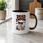 Halloween Mug "DEAD INSIDE But Still Cute" Skeleton 325ml Ceramic Coffee Mug – Cool Skeleton Tea Cup with Sunglasses & Peace Sign Graphic Gift | Available in Multicolours | Fast Dispatch by UK Seller (M3070)