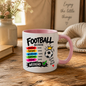 Football Mug "FOOTBALL BECAUSE MONDAY SUCKS... WEEKEND" Crown Football 325ml Ceramic Coffee Mug Sporty Days of the Week Tea Cup with "Game Day Mood" Graphic Gift | Available in Multicolours | Fast Dispatch by UK Seller (M3094)