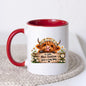 Inspiring Mug "A Little Moo-tivation Goes a Long Way" Highland Cow 325ml Ceramic Coffee Mug Cute Animal Tea Cup with Daisy Flower Crown & Wooden Sign | Available in Multicolours | Fast Dispatch by UK Seller (M1278)