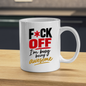 Swearing Mug "F*CK OFF I'm Busy Being Awesome" Sarcastic Typography 325ml Ceramic Coffee Mug Bold Funny Work Cup with Red Accent Text Gift | Available in Multicolours | Fast Dispatch by UK Seller (M3060)