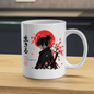 Japanese Anime Samurai Mug "LIVE A LIFE You'Re Proud Of" Red Sun & Cherry Blossom 325ml Ceramic Coffee Mug – Aesthetic Warrior Tea Cup with Kanji Katana Graphic Gift | Available in Multicolours | Fast Dispatch by UK Seller (M3032)