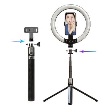 1.9M RGB LED Ring Light Selfie Stick Tripod with Wireless Remote | Extendable Umbrella Stand Foldable Bracket for Live Streaming & Vlogging (P100-RGB) (M1025)