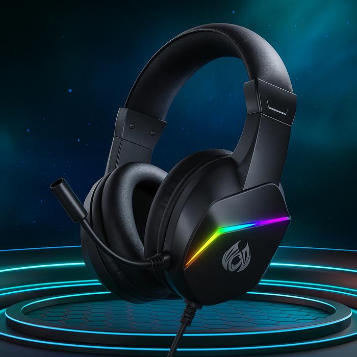 Hybrid Wired RGB Gaming Headset with 40mm Drivers & HD Mic | Multiplatform Over-Ear Headphones for PC, PS4/PS5, Xbox, Switch