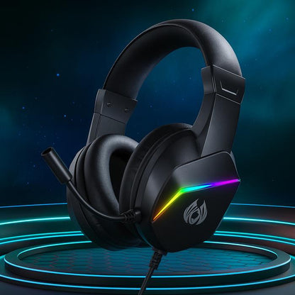 Hybrid Wired RGB Gaming Headset with 40mm Drivers & HD Mic | Multiplatform Over-Ear Headphones for PC, PS4/PS5, Xbox, Switch