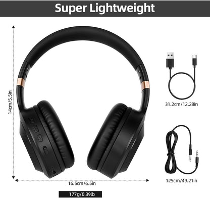 ANC Active Noise Cancelling Wireless Headphones Bluetooth 5.4 Foldable Over-Ear Headset | Low Latency Gaming Headphones with 3D Ergonomic Fit