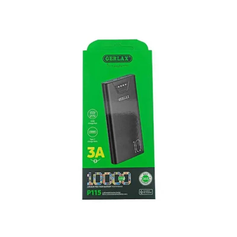 10000mAh Portable Power Bank Ultra Thin 3A Fast Charging | Dual USB & Type-C Ports Compact Lithium Polymer Battery Pack