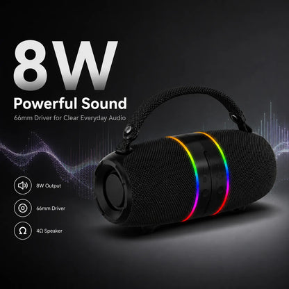2-in-1 Detachable Wireless Bluetooth Speaker Set | Split Dual Stereo Speakers with RGB LED Light Rings & Carry Handle (M35)
