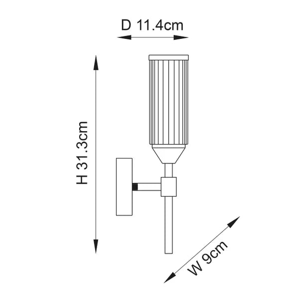 Vogue Bailey Ribbed Wall Light 176