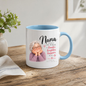 Family Mug "Nana MAKES THE WORLD A kinder brighter happier PLACE" Sweet Grandma 325ml Ceramic Coffee Mug Heartwarming Nana Tea Cup with Resting Head Grandma Graphic Gift | Available in Multicolours | Fast Dispatch by UK Seller (M3014)