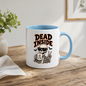 Halloween Mug "DEAD INSIDE But Still Cute" Skeleton 325ml Ceramic Coffee Mug – Cool Skeleton Tea Cup with Sunglasses & Peace Sign Graphic Gift | Available in Multicolours | Fast Dispatch by UK Seller (M3070)