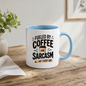 Funny Typography Mug "FUELED BY Coffee And Sarcasm All Day Every Day" 325ml Ceramic Coffee Mug – Sarcastic Work Cup & Humorous Quote Graphic Gift | Available in Multicolours | Fast Dispatch by UK Seller (M3054)