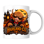 Halloween Mug "Vampire Costume Highland Co." Vampire Costume Highland Cow 325ml Ceramic Coffee Mug – Spooky Halloween Tea Cup with Dracula Cape Sunglasses Haunted House Graphic Gift | Available in Multicolours | Fast Dispatch by UK Seller (M3179)