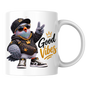 Streetwear Mug "Good Vibes Cool Pigeon" Good Vibes 325ml Ceramic Coffee Mug – Cool Pigeon with Cap, Sunglasses, Gold Chain, Hoodie & Sneakers Funny Hip Hop Bird Mug Gift For Friends | Available in Multicolours | Fast Dispatch by UK Seller (M3243)