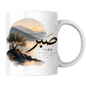 Islamic Mug "Sabr Beautiful Things Take Time" 325ml Ceramic Coffee Tea Cup – Gold Arabic Calligraphy Script, Olive Tree & Sunrise Mountain Landscape Religious Faith Gift for Muslims, Eid, Ramadan – Fast Dispatch by UK Seller (M3482)