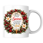 Religious Christmas Mug "Today In The Town Of David A Saviour Has Been Born To You" 325ml Ceramic Coffee Mug – Christian Christmas Scripture Mug with Luke 2:11, Wreath & Poinsettia | Religious Holiday Gift | Fast Dispatch by UK Seller (M3340)