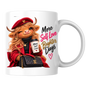 Self-Love Mug "More Self Love Brighter Days Highland Cow" More Self Love Brighter Days Highland Cow 325ml Ceramic Coffee Mug– Chic Red Beret Fashion Tea Cup Positive Typography Graphic Gift | Available in Multicolours | Fast Dispatch by UK Seller (M3197)