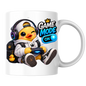 Gamer Mug "Game Mode On Gamer Duck" Game Mode On 325ml Ceramic Coffee Mug – Cute Gamer Duck in White Hoodie, Cap, RGB Gaming Headset Holding Controller Fun Gift For Gamers Friends | Available in Multicolours | Fast Dispatch by UK Seller (M3255)