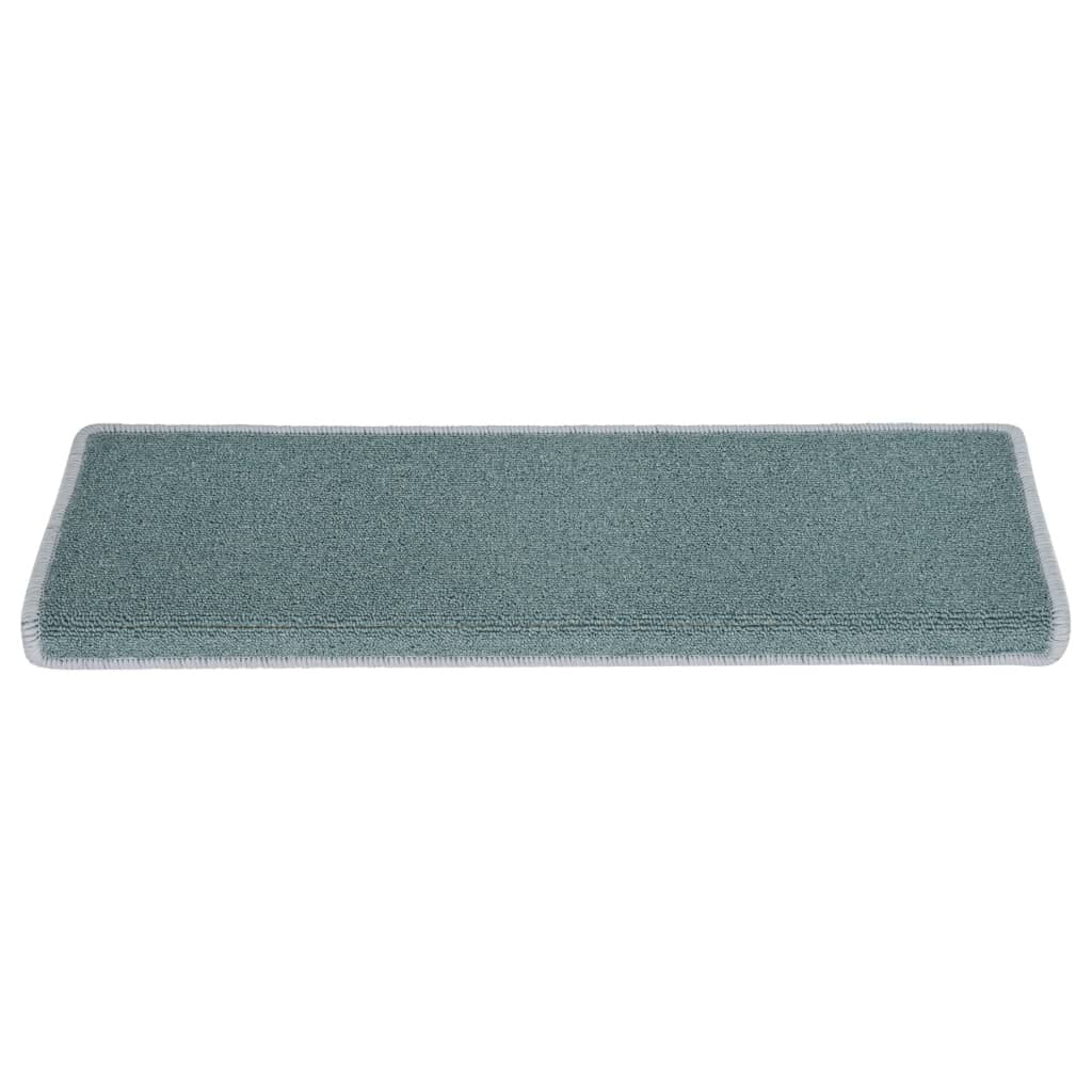 Stair Mats 15 pcs 65x21x4 cm Sea Blue Rectangular Edge