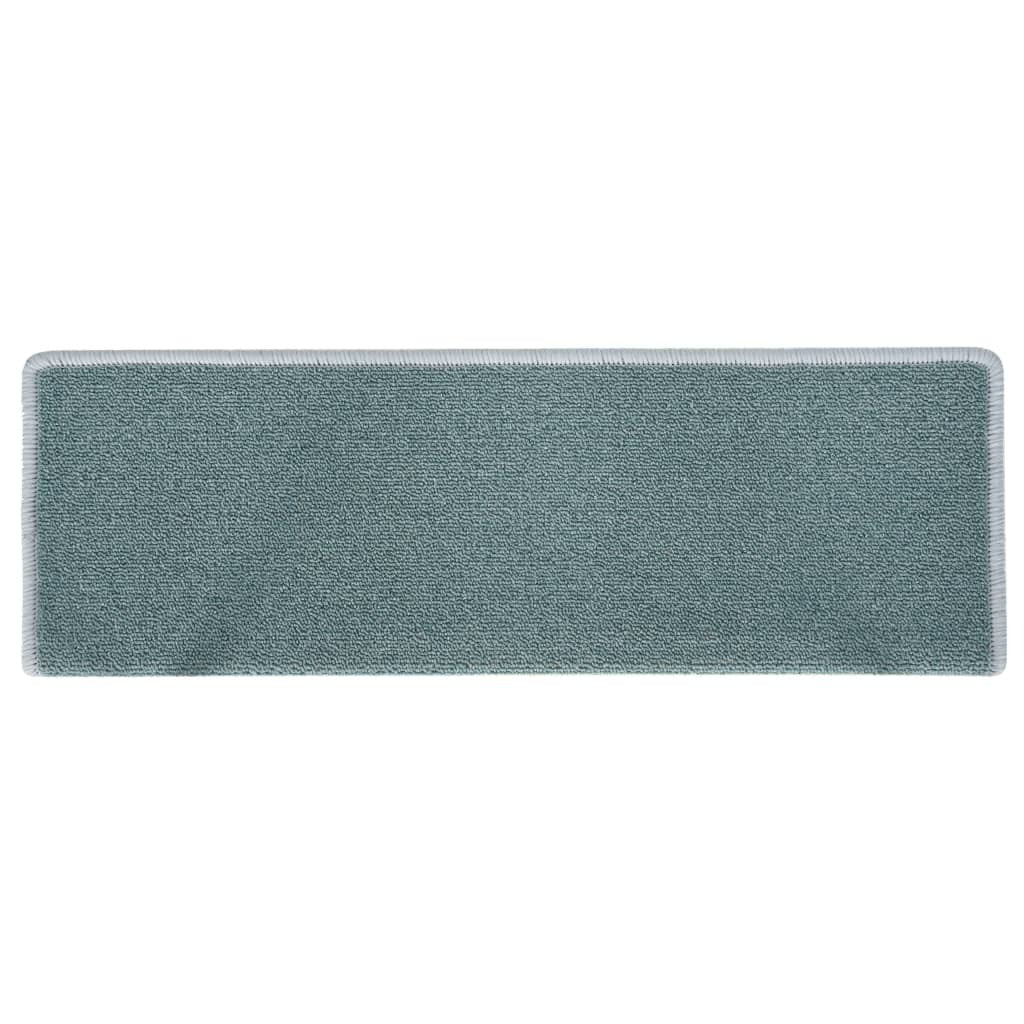 Stair Mats 15 pcs 65x21x4 cm Sea Blue Rectangular Edge
