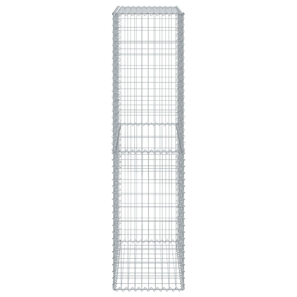 Gabion Basket with Cover 100x50x200 cm Galvanised Iron