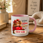Personalised Christmas Mug "All I Want For Christmas Is Happiness" 325ml Ceramic Coffee Tea Cup – Gift Box Highland Cow, Red Bow, Custom Name & Festive Slogan Novelty Gift for Bestie, Women, Holiday – Fast Dispatch by UK Seller (M3518)
