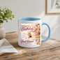 Personalised Birthday Mug "Happy Birthday" 325ml Ceramic Coffee Tea Cup – Pink Frosted Cake, Floral Decor, Custom Name & Love Wish Slogan Novelty Gift for Women, Bestie, Birthday – Fast Dispatch by UK Seller (M3512)
