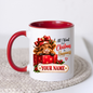 Personalised Christmas Mug "All I Want For Christmas Is Happiness" 325ml Ceramic Coffee Tea Cup – Gift Box Highland Cow, Red Bow, Custom Name & Festive Slogan Novelty Gift for Bestie, Women, Holiday – Fast Dispatch by UK Seller (M3518)