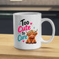 Sassy Mug "Too Cute to Care" Highland Cow 325ml Ceramic Coffee Mug Cute Animal Tea Cup with Daisy Flower Crown & Cheeky Calf Gift | Available in Multicolours | Fast Dispatch by UK Seller (M1285)