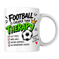 Football Mug "FOOTBALL IS CHEAPER THAN THERAPY" Crown Football 325ml Ceramic Coffee Mug Sporty Therapy Checklist Tea Cup with "#FootballFixesEverything" Graphic Gift | Available in Multicolours | Fast Dispatch by UK Seller (M3095)