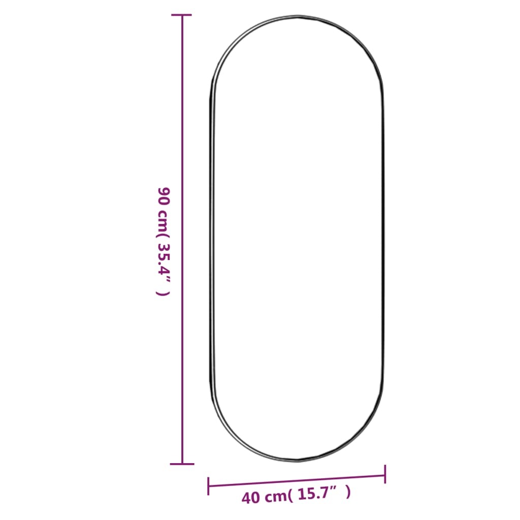 Wall Mirror 40x90 cm Glass Oval