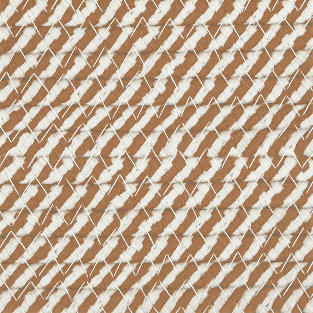 Storage Basket Brown and White 51x33 cm Cotton