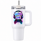 Neon Gaming Travel Tumbler "Gaming Keeps Me Sane" Graphic 40oz Stainless Steel Insulated Travel Mug with Handle & Straw – Headphones, Controller & Paint Splatter Novelty Gift for Gamers | Fast Dispatch by UK Seller (T3065)