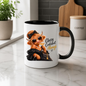 Highland Cow Mug "Classy Confident Always Highland Cow" 325ml Ceramic Coffee Mug – Glamorous Highland Cow in Black Evening Dress Pearls Sunglasses Bow Holding Champagne Glass Chic Gift | Available in Multicolours | Fast Dispatch by UK Seller (M3280)