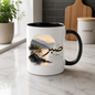 Islamic Mug "Sabr Beautiful Things Take Time" 325ml Ceramic Coffee Tea Cup – Gold Arabic Calligraphy Script, Olive Tree & Sunrise Mountain Landscape Religious Faith Gift for Muslims, Eid, Ramadan – Fast Dispatch by UK Seller (M3482)