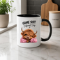 Sassy Highland Cow Mug "SAME SHIT Different Day" Graphic 325ml Ceramic Coffee Cup Highland Cow in Pink Jumper Winking Novelty Tea Cup | Funny Sarcastic Work Gift for Coworkers & Friends | Available in Multicolours | Fast Dispatch by UK Seller (M3137)