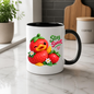 Inspirational Mug "Stay Sweet Strawberry Duck" Stay Sweet 325ml Ceramic Coffee Mug – Cute Winking Strawberry Duck Waving Next to Blossoms Strawberry Heartwarming Gift For Friends Family | Available in Multicolours | Fast Dispatch by UK Seller (M3249)