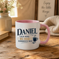Personalized Name Mug "Daniel Calm Mind Big Ideas Permanently Busy" Daniel Calm Mind Big Ideas Permanently Busy 325ml Ceramic Coffee Mug – Custom Name Typography Slogan with Coffee Cup & Leaf Flourish | Funny Gift | Fast Dispatch by UK Seller (M3419)
