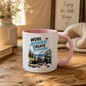 Tech Mug "Work Anywhere Create Everywhere" Work Anywhere Create Everywhere 325ml Ceramic Coffee Mug – Digital Nomad Mug with Mountain Lake, Laptop, Camera & Travel Backpack | Remote Work Gift | Fast Dispatch by UK Seller (M3334)