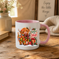 Christmas Mug "Believe in the Magic Highland Cow" Believe in the Magic Highland Cow 325ml Ceramic Coffee Mug – Festive Christmas Lights Tea Cup With Wooden Sign Presents Graphic Gift | Available in Multicolours | Fast Dispatch by UK Seller (M3173)