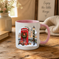 London Christmas Telephone Box Mug "Winter in London" Christmas in London Telephone Box 325ml Ceramic Coffee Mug –Big Ben & Houses of Parliament Scene with Festive Wreath, Lamp Post & Gift Boxes | Holiday Souvenir Gift | Fast Dispatch by UK Seller (M3439)