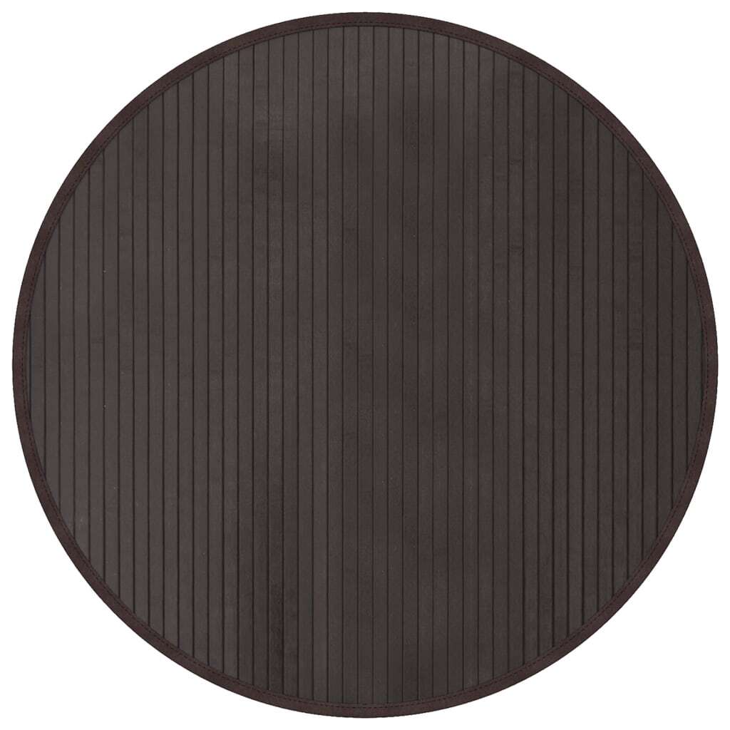 Rug Round Dark Brown80 cm Bamboo