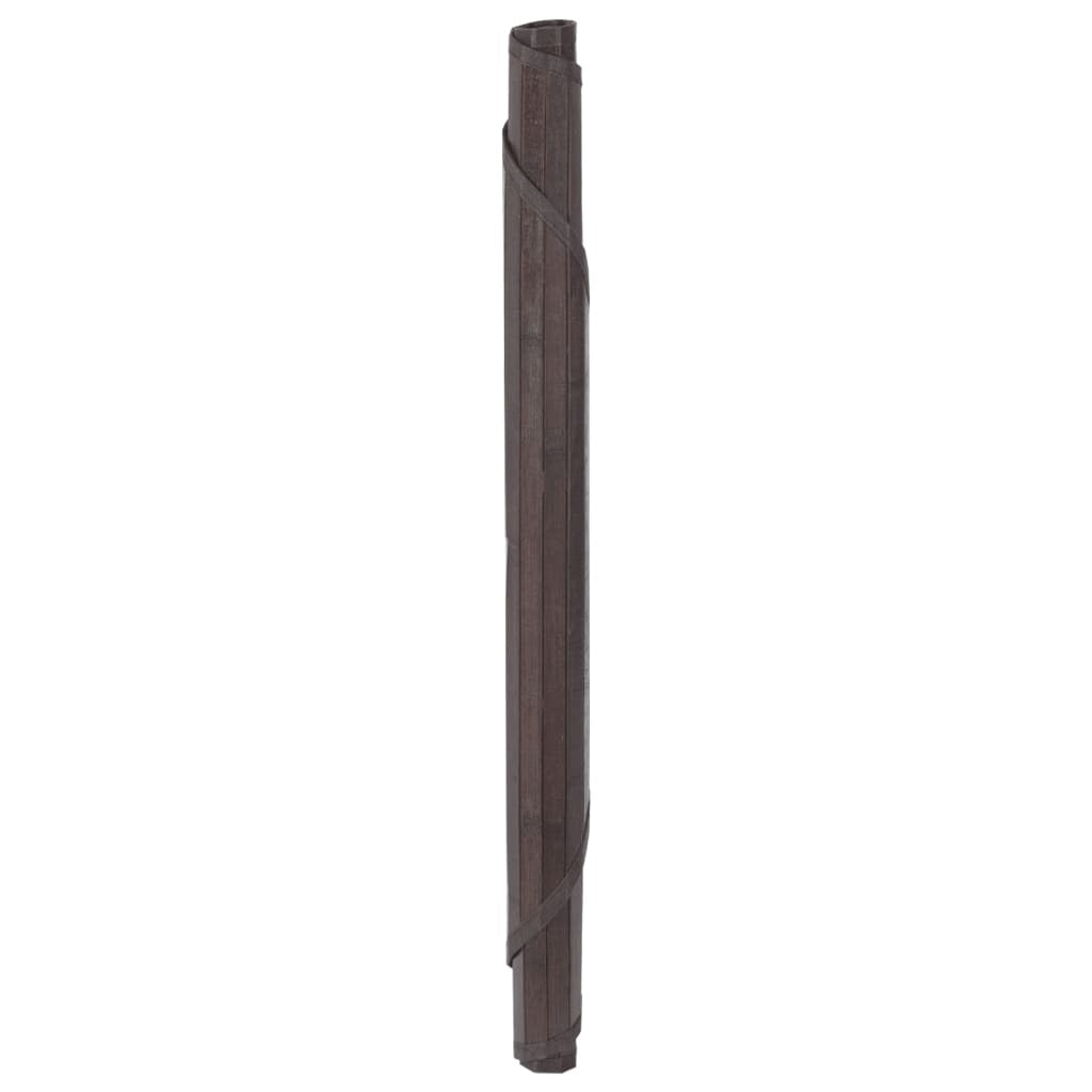 Rug Round Dark Brown80 cm Bamboo