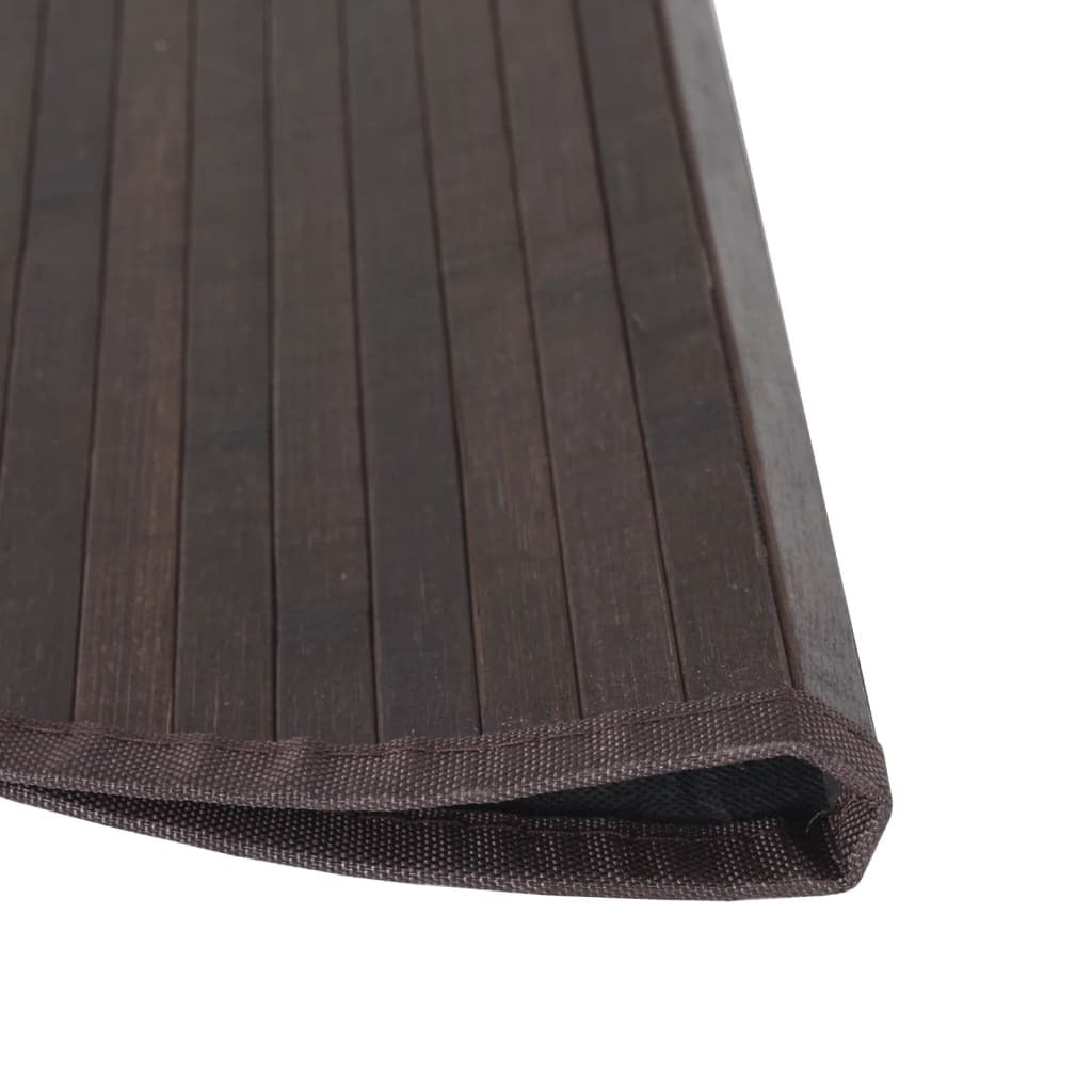 Rug Round Dark Brown80 cm Bamboo