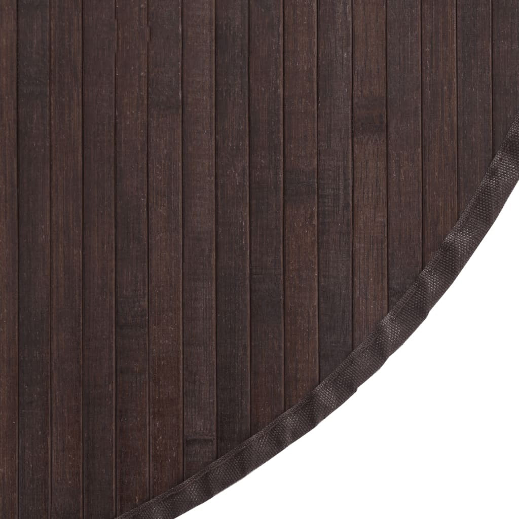 Rug Round Dark Brown80 cm Bamboo