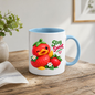 Inspirational Mug "Stay Sweet Strawberry Duck" Stay Sweet 325ml Ceramic Coffee Mug – Cute Winking Strawberry Duck Waving Next to Blossoms Strawberry Heartwarming Gift For Friends Family | Available in Multicolours | Fast Dispatch by UK Seller (M3249)