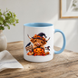 Halloween Mug "Happy Halloween" Cute Witchy Highland Cow 325ml Ceramic Coffee Mug Spooky Autumn Tea Cup with Pumpkin and Ghost Graphic Gift | Available in Multicolours | Fast Dispatch by UK Seller (M3155)