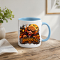 Halloween Mug "Vampire Costume Highland Co." Vampire Costume Highland Cow 325ml Ceramic Coffee Mug – Spooky Halloween Tea Cup with Dracula Cape Sunglasses Haunted House Graphic Gift | Available in Multicolours | Fast Dispatch by UK Seller (M3179)
