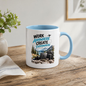 Tech Mug "Work Anywhere Create Everywhere" Work Anywhere Create Everywhere 325ml Ceramic Coffee Mug – Digital Nomad Mug with Mountain Lake, Laptop, Camera & Travel Backpack | Remote Work Gift | Fast Dispatch by UK Seller (M3334)